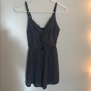 black and white dotted romper